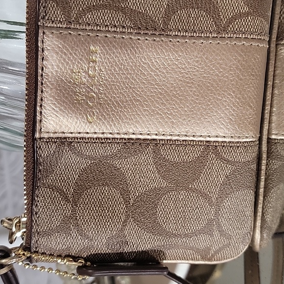 Coach Monogram Coated Canvas Corner Zip Wristlet - Picture 2 of 9